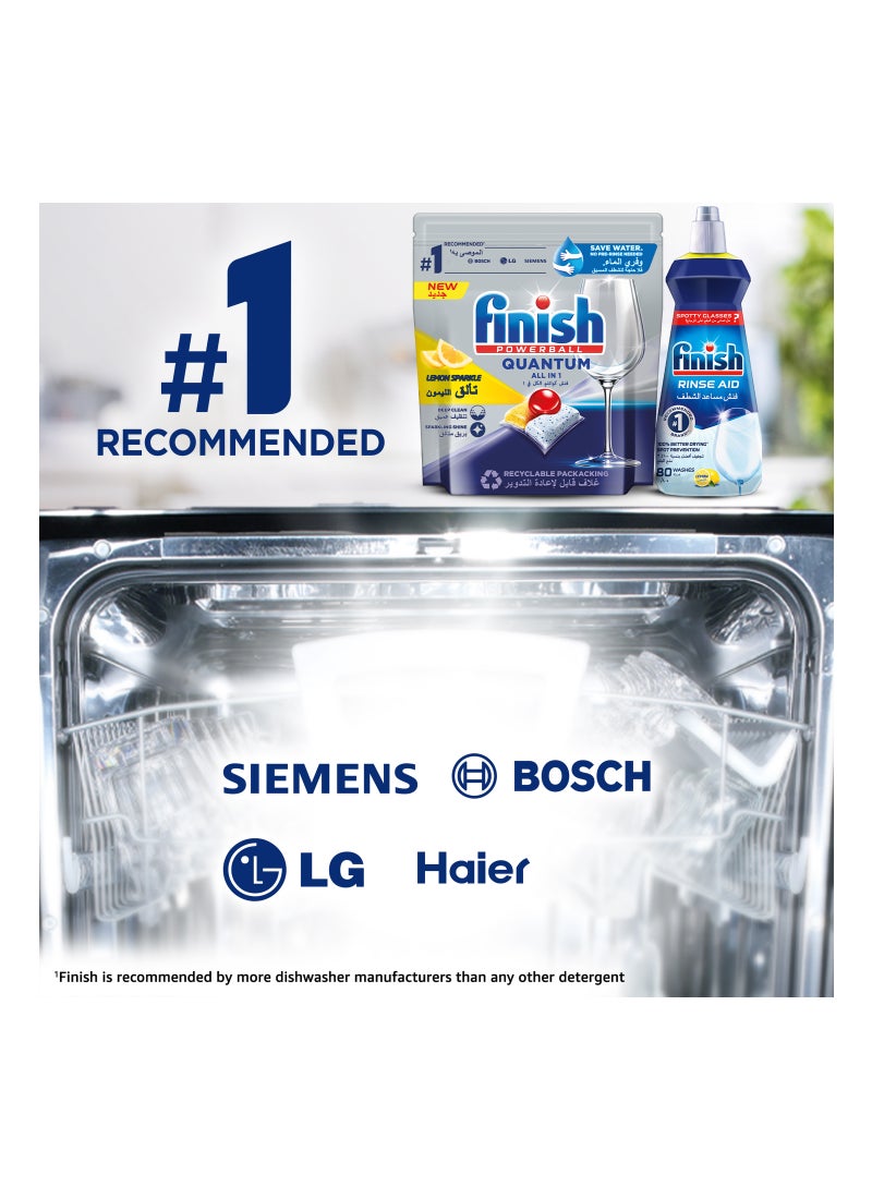 Finish Powerball Quantum Dishwasher Tablets Lemon Sparkle Scent 50 Tabs - Image 5